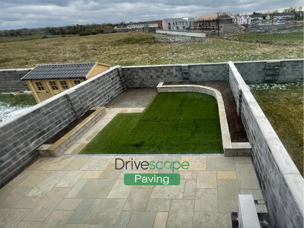 Patio with Concrete Base for Shed in Dunshaughlin, Co. Meath