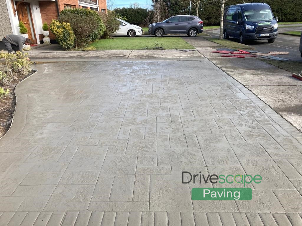 Imprinted Concrete Driveway Extension in Dunshaughlin, Co. Meath